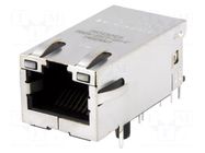 Connector: RJ45; socket; PIN: 8; shielded,PoE+,with LED; 8p8c; THT BEL FUSE