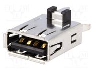Socket; USB A; on PCBs; THT; PIN: 4; straight; USB 2.0; gold-plated JST
