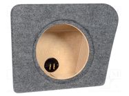 Car loudspeaker enclosure; MDF; gray melange; textil; 250mm; 15l BASSER