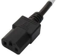 POWER CORD, IEC C13-FREE END, 3M, BLACK