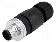 Connector: M12; plug; PIN: 4; male; Micro-Change; straight; IP67 MOLEX