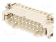 Connector: HDC; contact insert; male; S-E; PIN: 16; 16+PE; size 16B MOLEX