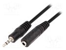 Cable; Jack 3.5mm socket,Jack 3.5mm plug; 3m; black; PVC VCOM