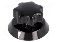 Knob; with pointer; thermoplastic; Øshaft: 6mm; Ø31x25mm; black OKW