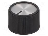 Knob; with pointer; aluminium,thermoplastic; Øshaft: 6mm; black OKW