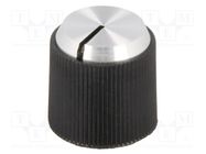 Knob; with pointer; aluminium,thermoplastic; Øshaft: 4mm; black OKW