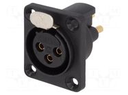 Connector: XLR; socket; female; 5A; PIN: 3; sealed,with push button CLIFF