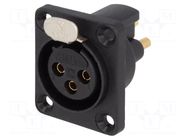 Connector: XLR; socket; female; 5A; PIN: 3; sealed,with push button CLIFF