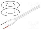 Wire: loudspeaker cable; 2x0.35mm2; stranded; OFC; white; PVC TASKER