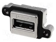 Socket; USB A; MUSB; for panel mounting,screw; THT; angled 90° Amphenol Communications Solutions