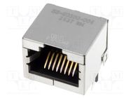 RJ45; socket; PIN: 8; Cat: 6a; shielded; Layout: 8p8c; on PCBs; THT BEL FUSE