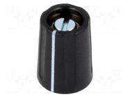 Knob; with pointer; ABS; Øshaft: 3.18mm; Ø10.5x14mm; black; A2610 OKW