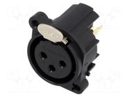 Connector: XLR; socket; female; 6A; 133V; PIN: 3; straight; THT AMPHENOL