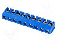 PCB terminal block; angled 90°; 5mm; ways: 9; on PCBs; 1.5mm2; blue DEGSON ELECTRONICS