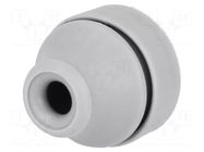 Grommet; Ømount.hole: 16mm; elastomer thermoplastic TPE; grey TRELLEBORG