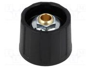 Knob; without pointer; ABS; Øshaft: 4mm; Ø20x15.5mm; black; A2520 OKW