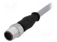 Connector: M12; plug; male; PIN: 12; straight; cables; 7.5m HARTING