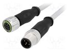 Cable: for sensors/automation; PIN: 5; M12-M12; 0.5m; plug; plug HARTING