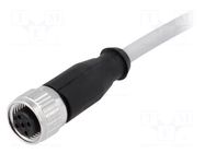 Connector: M12; plug; female; PIN: 5; straight; cables; 1m HARTING