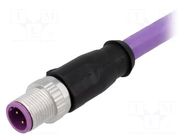 Connector: M12; plug; male; PIN: 4; straight; B code-Profibus; 1.5m HARTING