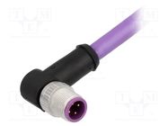 Plug; M12; PIN: 4; male; B code-Profibus; 1m; Insulation: PVC; cables HARTING