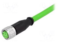 Connector: M12; plug; female; PIN: 4; straight; D code-Ethernet HARTING