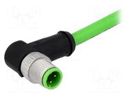 Connector: M12; plug; male; PIN: 4; angled 90°; D code-Ethernet HARTING