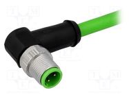 Plug; M12; PIN: 4; male; D code-Ethernet; 5m; Insulation: PVC; cables HARTING
