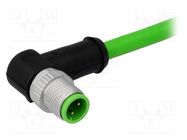 Connector: M12; plug; PIN: 4; male; D code-Ethernet; 10m; angled 90° HARTING