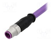 Connector: M12; plug; PIN: 4; male; B code-Profibus; 7.5m; straight HARTING