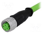 Connector: M12; plug; female; PIN: 4; straight; D code-Ethernet HARTING