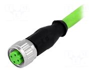 Connector: M12; plug; female; PIN: 4; straight; D code-Ethernet HARTING