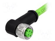 Connector: M12; plug; female; PIN: 4; angled 90°; D code-Ethernet HARTING