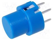 Switch: keypad; Pos: 2; SPST-NO; 0.01A/35VDC; blue; THT; 1.3N; round HIGHLY ELECTRIC