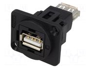 Coupler; socket; USB A socket,both sides; FT; straight; USB 2.0 CLIFF