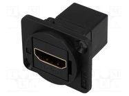 Coupler; HDMI socket,both sides; shielded; XLR standard; 19x24mm CLIFF