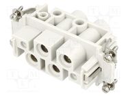 Connector: HDC; contact insert; female; S-K; PIN: 6(4+2); 4+2+PE 