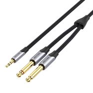 Cable audio mini jack 3.5mm to 2x  6.5mm Vention BARHG 1.5m (grey), Vention