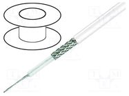 Wire: coaxial; RG58; PVC; white; 100m; Øcable: 5mm TECHNOKABEL