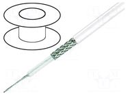 Wire: coaxial; RG58; PVC; white; 100m; Øcable: 5mm TECHNOKABEL