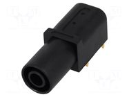 Connector: 4mm banana; socket; 24A; black; gold-plated; PCB; 33.6mm AXIOMET