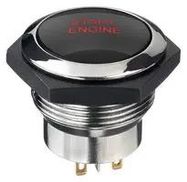PB SWITCH, DPST, 12V, GRN/RED, PANEL