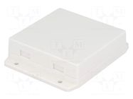 Enclosure: multipurpose; X: 80.6mm; Y: 80mm; Z: 23.5mm; ABS; white GAINTA