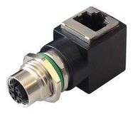 ADAPTER, M12 RECEPTACLE-RJ45 JACK