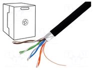 Wire; F/UTP; 4x2x24AWG; 5e; wire; CCA; outdoor; Insulation: PE; black VCOM