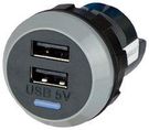 USB CHARGER, TYPE A, 2PORT, 32VDC