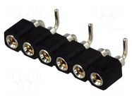 Connector: pin strips; socket; female; PIN: 6; vertical; SMT; 2.54mm CONNFLY