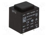 Transformer: encapsulated; 3.6VA; 230VAC; 12V; 12V; 150mA; 150mA HAHN