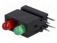LED; in housing; 3mm; No.of diodes: 2; red/green; 20mA MENTOR