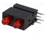 LED; in housing; 3mm; No.of diodes: 2; red; 20mA; Lens: red,diffused MENTOR